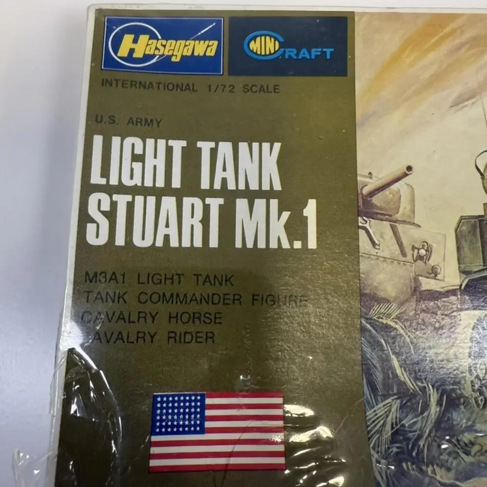 Brand New Hasegewa Light Tank Stuart Mk.1 M3A1 Model 1/72 Scale